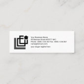 Laterale witte rebar bouwstenen mini visitekaartje (Achterkant)