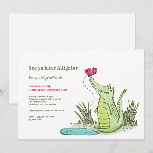 Latere Alligator die weggaat Kaart (Voorkant / Achterkant)