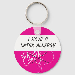 Latex allergie Alarm toetsenbord fob medisch label Sleutelhanger