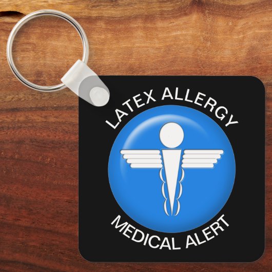Latex Allergy Medical Alert Sleutelhanger (Voorkant)