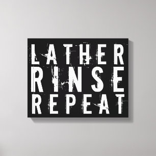 Lather Rinse Herhaal Trendy Bathroom Wall Decor Canvas Afdruk