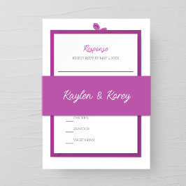 Lathyrus Paarse minimalistische bruiloft Uitnodigingen Wikkel