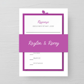 Lathyrus Paarse minimalistische bruiloft Uitnodigingen Wikkel