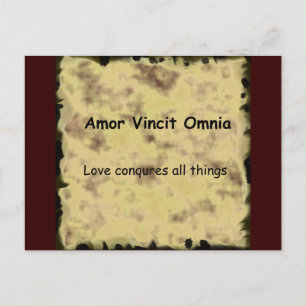 Latijn Amor Vincit Omnia LOVE VEROVERT ALLE DINGEN Briefkaart