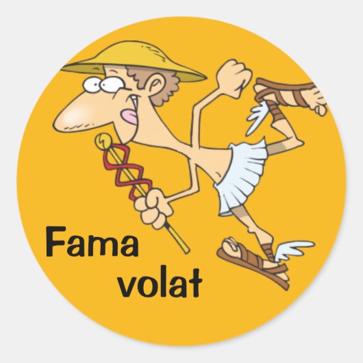 Latijn: Fama volat Ronde Sticker (Voorkant)