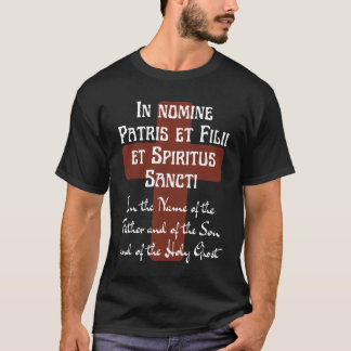 Latijn in naam van het vaderteken van het kruis t-shirt