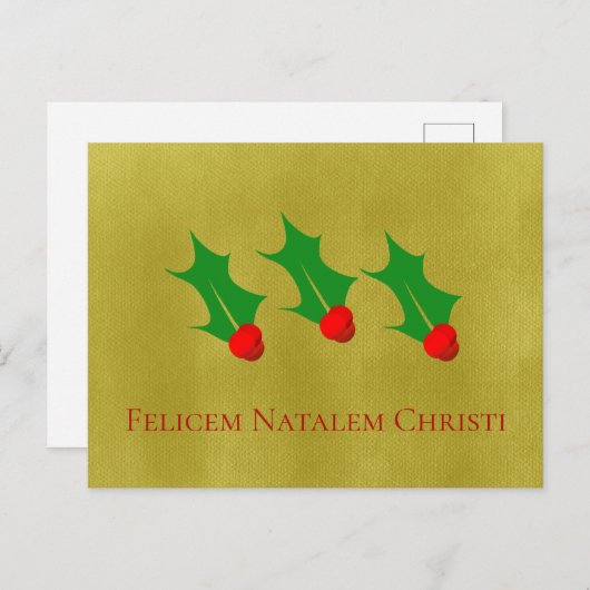 Latijn kerstmis briefkaart (Voorkant / Achterkant)