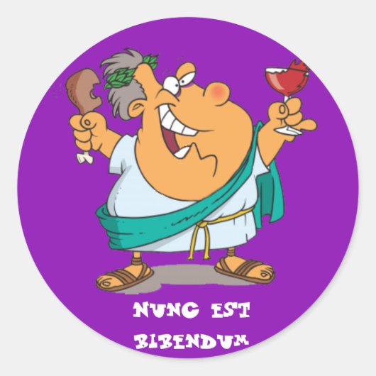 Latijn: Nunc est bibendum Ronde Sticker (Voorkant)