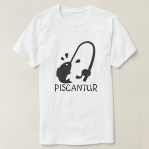 Latijn: piscantur en vis en vispool t-shirt