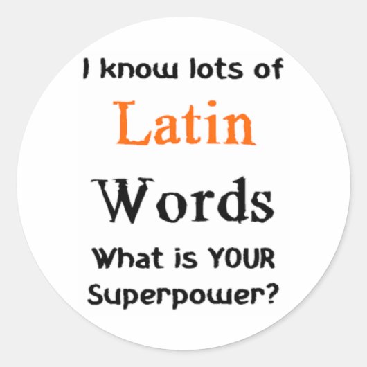 Latijn Ronde Sticker (Voorkant)