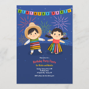 Latijns-Amerikaanse kinderen Birthday Fiesta Kaart