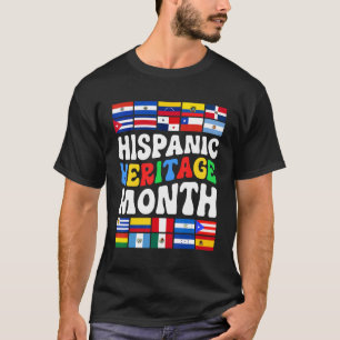 Latijns-Landen met vlag Retro Hispanic Heritage Mo T-shirt