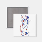 Latijnse Muzieknoten Magneet (Voorkant / Achterkant)