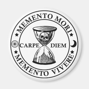 Latijnse uitdrukking - Grijp de dag - Memento Mori Magneet