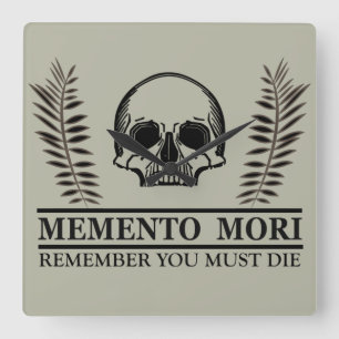 Latijnse uitdrukking - grijp de dag - Memento Mori Vierkante Klok