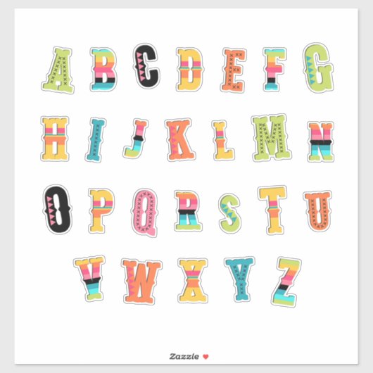 LATIJNSE VIBES - A-Z 2- STICKER (Vel)