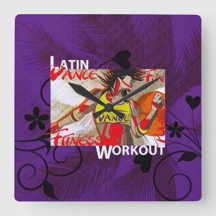 LATIN DANCE WORKOUT - Wandklok Vierkante Klok