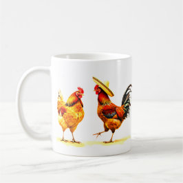 LATIN DANCING CHICKENS MUG KOFFIEMOK