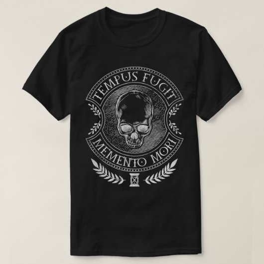 Latin sayings  Tempus Fugit Memento Mori  T-shirt (Design voorkant)
