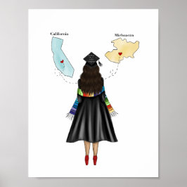Latina Afstuderen met twee staten Afstuderen Poster