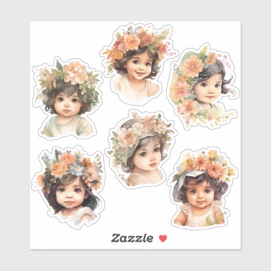 Latina Baby Face Florals  Antiek Journal Sticker (Vel)