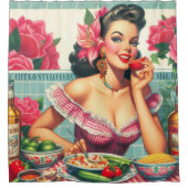  Latina Pin-Up Schilderen Douchegordijn (Voorkant)