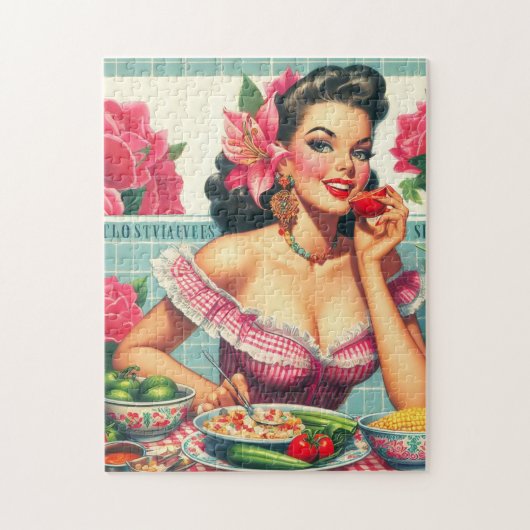 Latina Pin-Up Schilderen Legpuzzel (Verticaal)