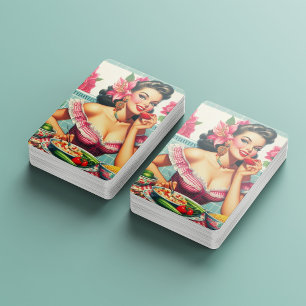  Latina Pin-Up Schilderen Pokerkaarten