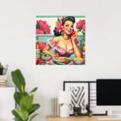  Latina Pin-Up Schilderen Poster (Thuiskantoor)