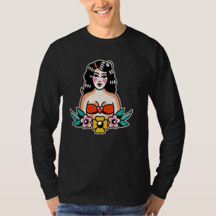 Latina Pin-up Summer Girl Flower Ta T-shirt