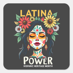 Latina Power Hispanic Heritage Month Vierkante Sticker