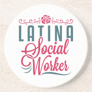 Latina Social Worker LCSW Latinx Hispanic Zandsteen Onderzetter