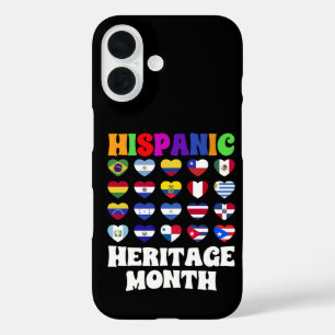Latino-landen Vlaggen Hart, Gelukkig Feest iPhone 16 Hoesje