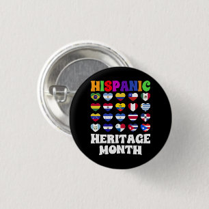 Latino Landen Vlaggen Hart, Gelukkig Vieren Ronde Button 3,2 Cm