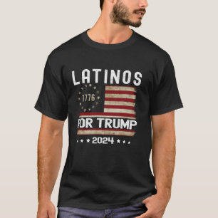 Latino's voor Trump 2024 Funny Election USA Flag T T-shirt
