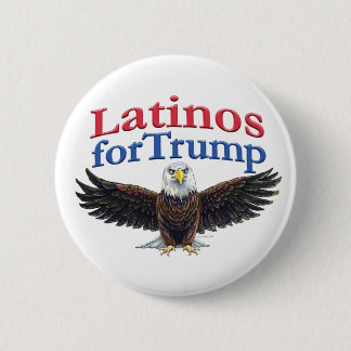 Latino's voor Trump Red, White & Blue Eagle Ronde Button 5,7 Cm