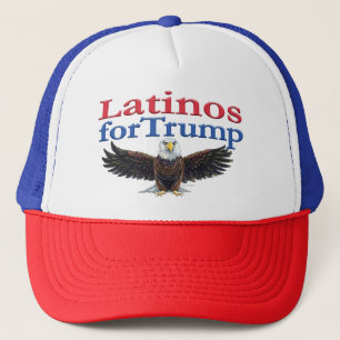 Latino's voor Trump Rood, Wit & Blauwe Adelaar Trucker Pet