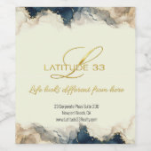 Latitude 33 Vastgoed Wijn Etiket (Enkel label)