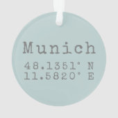 Latitude et longitude de Munich (dos)