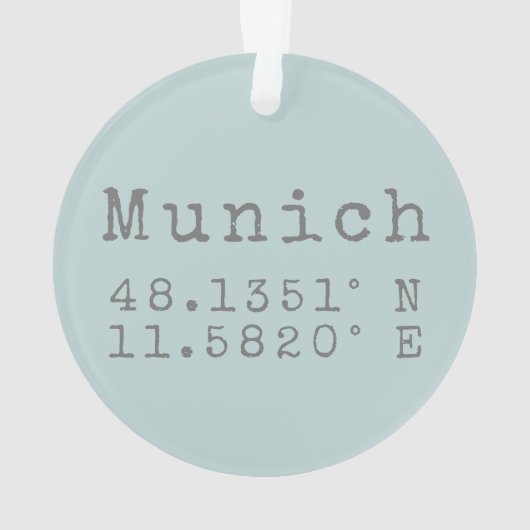 Latitude et longitude de Munich (dos)