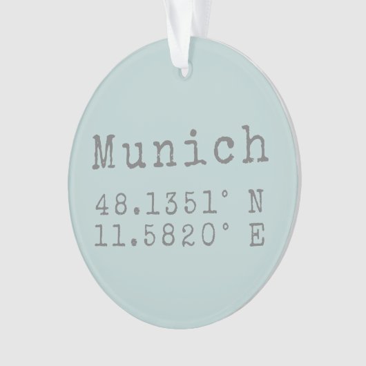 Latitude et longitude de Munich (devant)