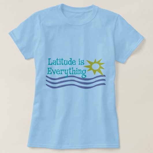 Latitude is Alles strand shirt (Design voorkant)
