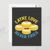 Latke Liefde Verliest Nooit De Moed Grappig Joods Briefkaart (Voorkant / Achterkant)