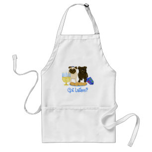 Latkes Hanukkah Pug Aprons Standaard Schort