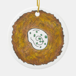 Latkes Happy Hanukkah Chanukah Joodse Feestdagen Keramisch Ornament