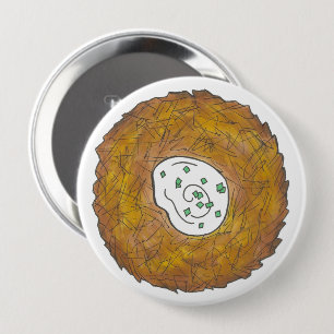 Latkes Potato Pancake Hanukkah Jewish Holiday Food Ronde Button 4,0 Cm