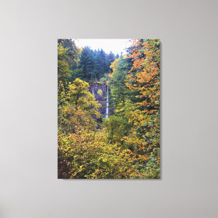 Latourell-Herfsten, Columbia River Gorge, Oregon Canvas Afdruk