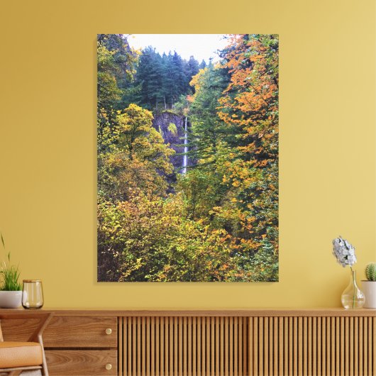 Latourell-Herfsten, Columbia River Gorge, Oregon Canvas Afdruk (Insitu (Woonkamer))