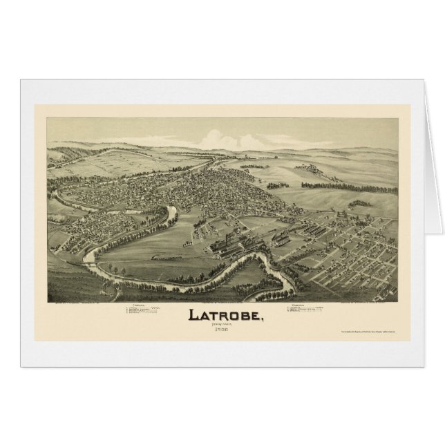Latrobe, carte panoramique de PA - 1900 (Devant horizontal)