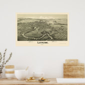 Latrobe, PA Panorama Map - 1900 Poster (Keuken)
